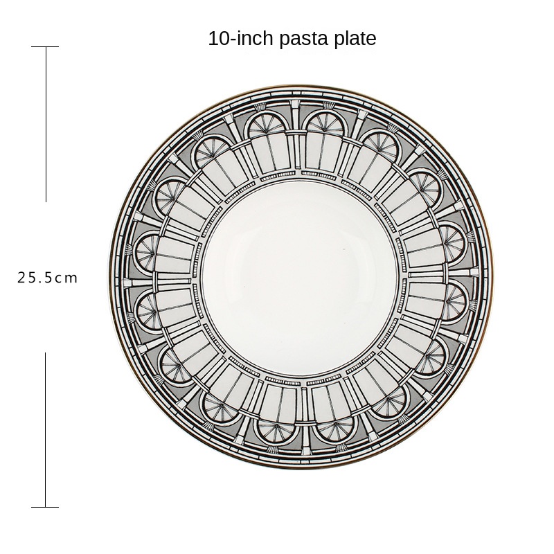 Assiette plate blanche de 10 pouces