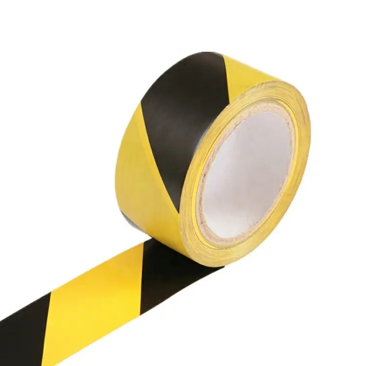 Cinta de advertencia para barricada de seguridad portátil, rollo de cinta de advertencia para barrera de construcción, negra y amarilla, no adhesiva
