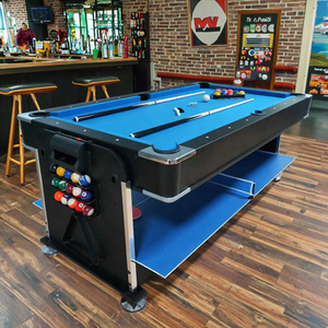 Hot-Selling 7ft 4-in-1 <strong>Multi</strong> <strong>Game</strong> <strong>Table</strong> Snooker &amp; Billiards <strong>with</strong> Air Hockey &amp; Ping-Pong <strong>Functions</strong> on Slate Slate Material - Product Image 4