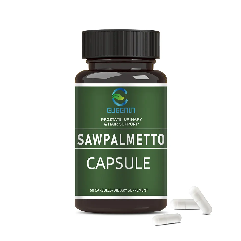 Saw Palmetto capsule perdita di capelli per gli uomini integratore per la salute Private Label estratto prostatico uomini Saw Palmetto Pills Max Strength