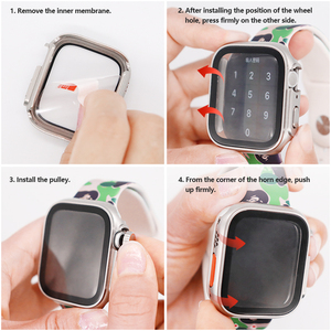 Custom <strong>2</strong> in <strong>1</strong> 41mm 45mm PC Material Smart Watch Case Cover with Tempered Glass Screen Protector for Iwatch 9 8 <strong>7</strong> Smartwatch Case - Product Image 5
