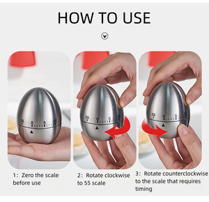 Edelstahl Küchen timer Handbuch Mechanisches Kochen Ei Wecker Timer Countdown Koch werkzeuge Küchen helfer - Product Image 5