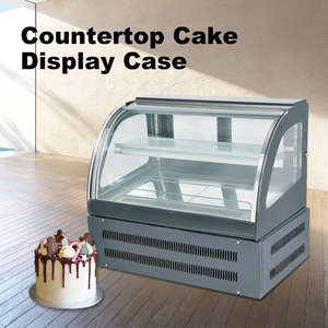 Novo design de mármore de vidro curvado, bolo pão pastelaria display geladeira aquecedor