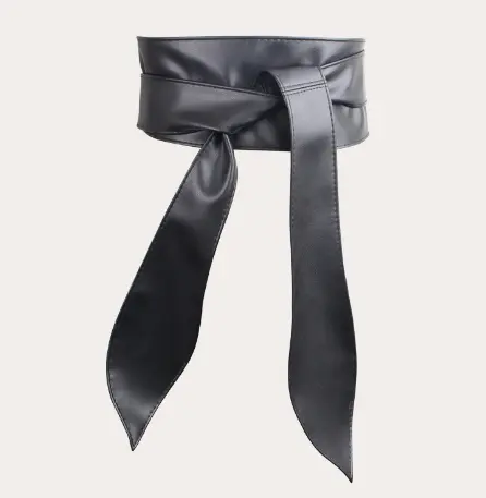Cintura morbida in pelle sintetica per abiti da donna maglione elegante abbigliamento accessori cravatta fiocco decorazione tinta unita cintura da donna
