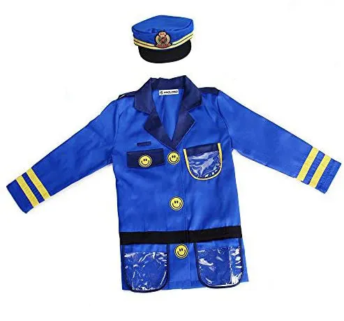 Costume da ufficiale di polizia uniforme per bomboniere di Halloween per bambini Kit di giochi di ruolo per bambini dai 3 ai 6 anni