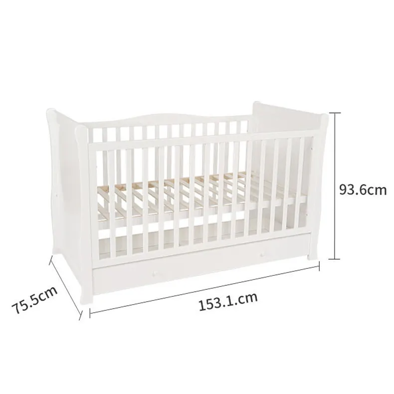 Korkuluk beyaz BB yatak anaokulu bebek yatağı çam ahşap bebek beşik ile sınır ötesi bebek yatağı