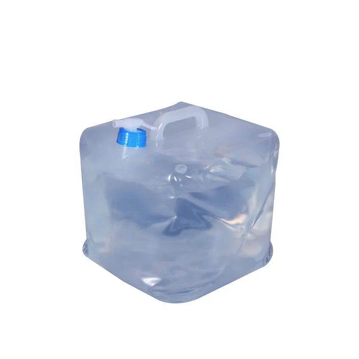 공간 절약 접이식 디자인 야외 하이킹 키트 10L 큐브 플라스틱 물 저장 가방