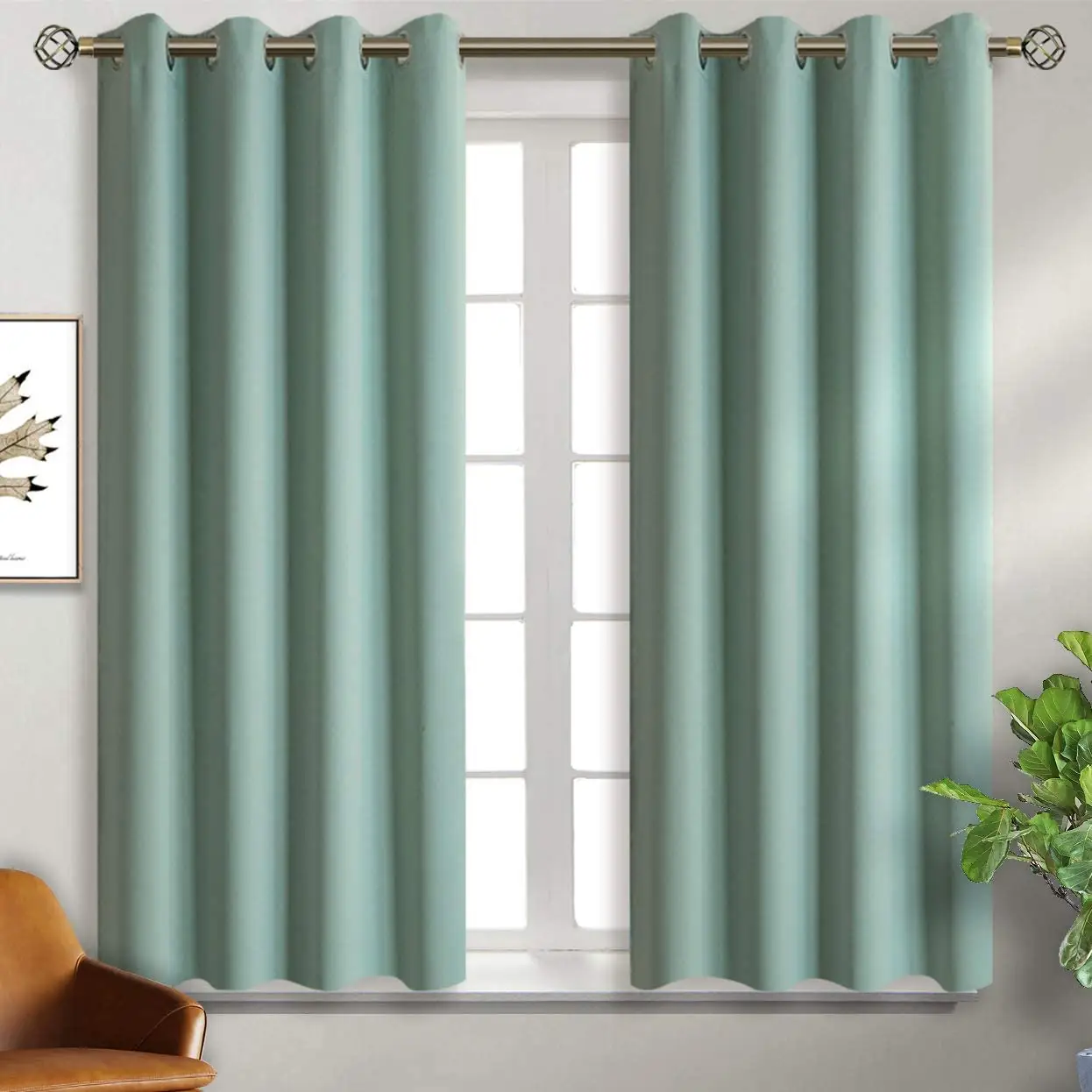 Blackout Curtain Panels Window Draperies 52x84 Inch 2 Pieces Insulating Room Darkening Blackout Drapes