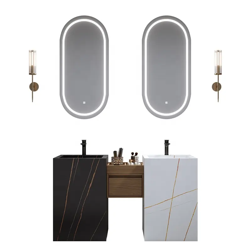 Foshan Slate Bathroom Vanity Unit With Tall Sink Unique Waterproof Finished Bathroom Cabinets