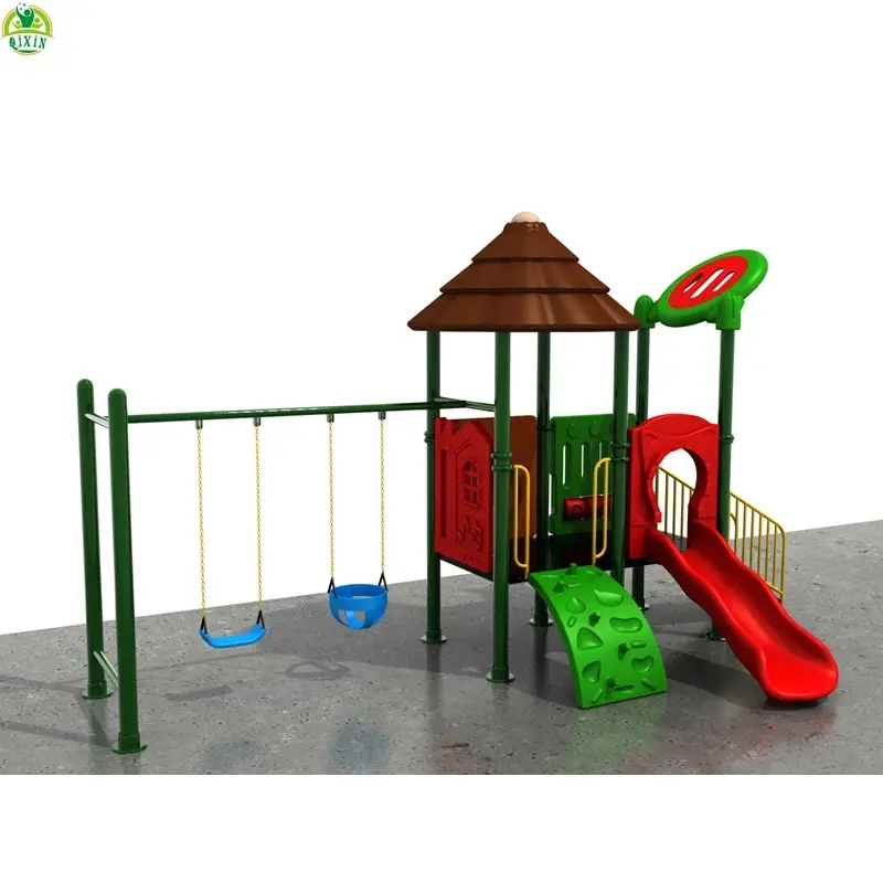 2021 neues Design Kunststoff Garten Spiele heißen Spielplatz Kinder Outdoor-Spiele Kindergarten Outdoor-Spielgeräte Schaukel und Rutsche