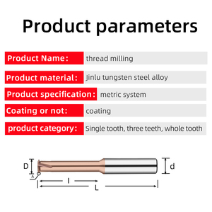 CNC 60Degree Tungsten Steel Thread Milling <strong>Cutter</strong> M1 M1.2 M1.4 M1.6 M2 M2.5 M3 M4 M5 M6 M8 <strong>M10</strong> M12 M14 Mill Mills - Product Image 6