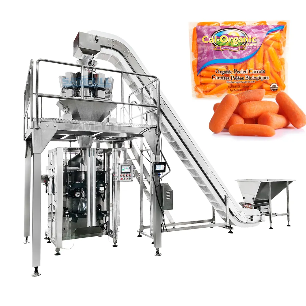 Peseuse multi-têtes Vffs machine d'emballage de tomates cerises fruits et légumes machine d'emballage automatique de carottes pour bébés