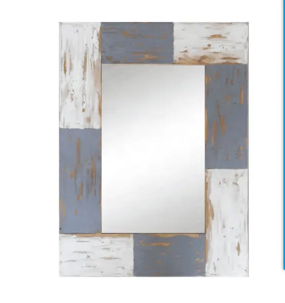 60x80cm granja gran espejo de pared de madera espejo de marco de madera decorativo para la habitación