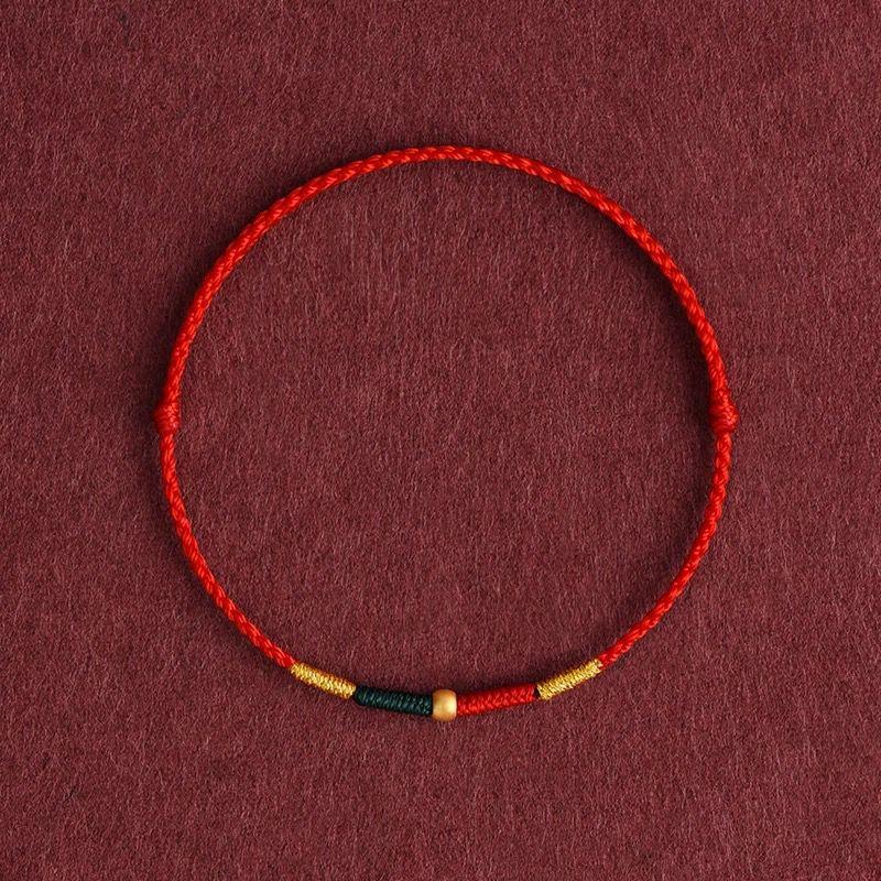 Bracelet de perles de transfert en corde rouge