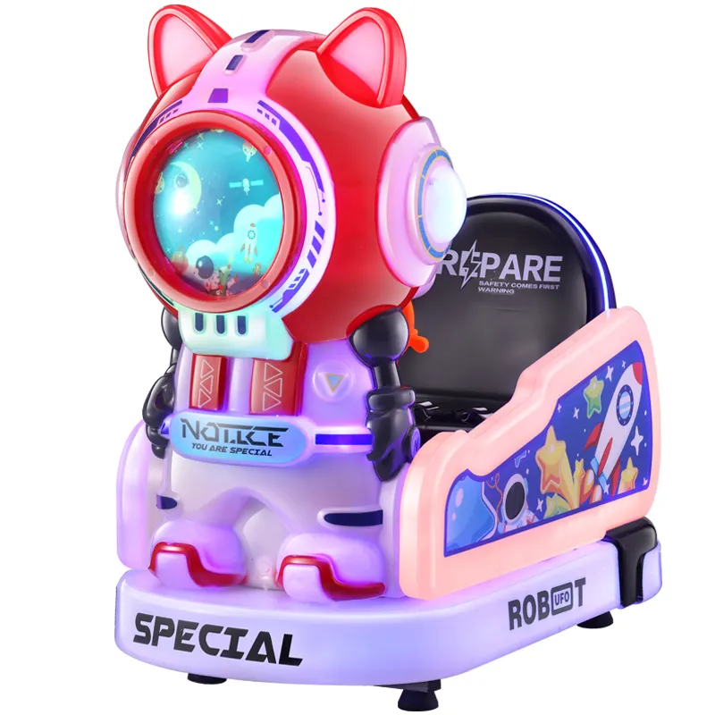 New product cartoon space cat coin operated car kids ride on car amusement children snowflake blowing swing gaming machine