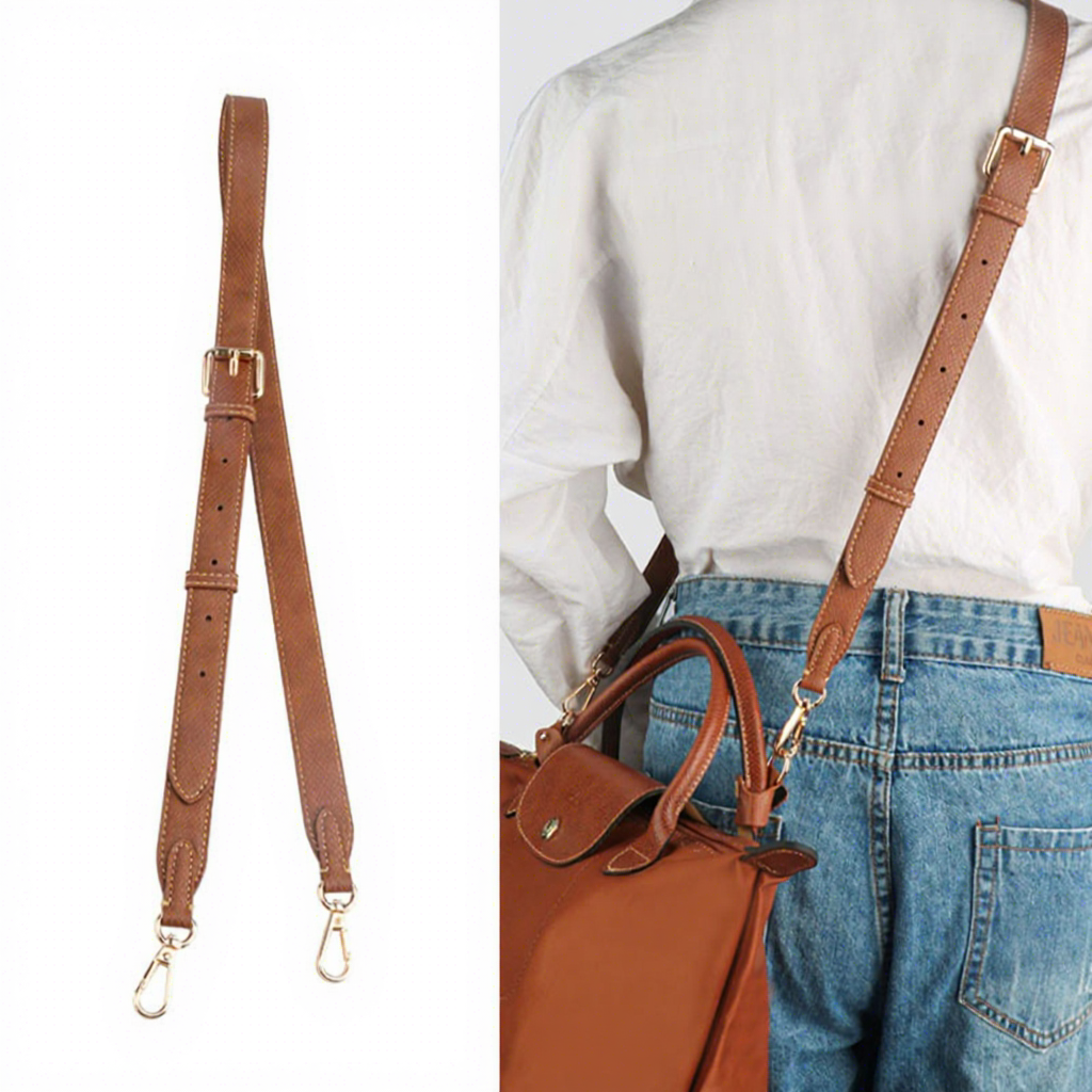 Boucle dorée cognac 23cm-107-125cm de long
