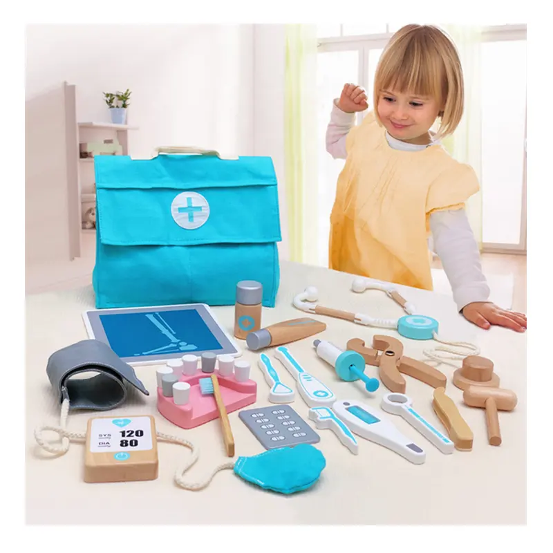 Ensemble de jouets en bois pour enfants, garanti de qualité supérieure, kit médical, médecins et infirmières