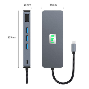 Venda quente 11 em 1 Estação de Ancoragem TYPE-C para RJ45 1000M + usb3.2 * 3 + HDMI + DP + SD/TF + 3,5mm de áudio + VGA + PD100W <span class=keywords><strong>Usb</strong></span> <span class=keywords><strong>Hub</strong></span> De Carregamento - Product Image 5