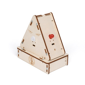 Fai da te assemblare in legno stelo Puzzle di programmazione scienza esperimento umano Mobile sensore di rilevamento giocattoli - Product Image 3