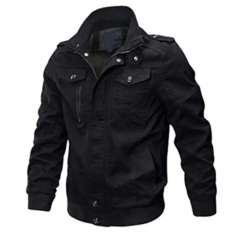 Nouvel arrivage de veste grande taille pour hommes blouson bombardier coupe-vent à la mode classique veste noire odm vêtements pour hommes de haute qualité