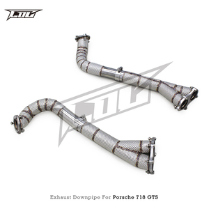 Factory Free Flow Downpipe for Porsche 718 Cayman GTS 4.0L 2024 Sport Car Exhaust Downpipe <strong>Header</strong> with Heat Shield Exhaust