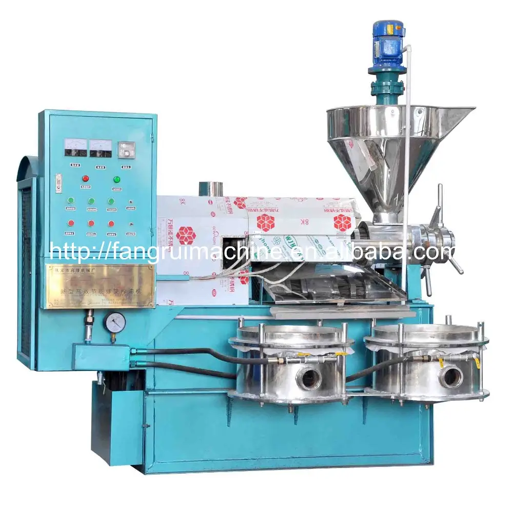 Línea de producción automática de aceite comestible Fangrui, prensa de aceite de compresión de acero inoxidable, prensa de aceite de maní de soja multifuncional