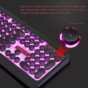 电脑防水耐用游戏键盘，带圆形键帽键盘有线 - Product Image 4