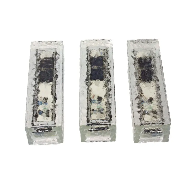 3 LED Frosted Solar Glass Brick Lights Ice Cube Rocks Solar Lamp solar led ice brick light