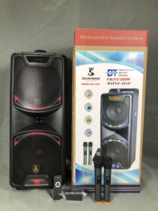 Subwoofer dual Sistema de megafonía portátil BT TWS Sistema de altavoces de karaoke 60W Potencia de salida Soporte de tarjeta de memoria para computadoras Reproductores de audio - Product Image 2
