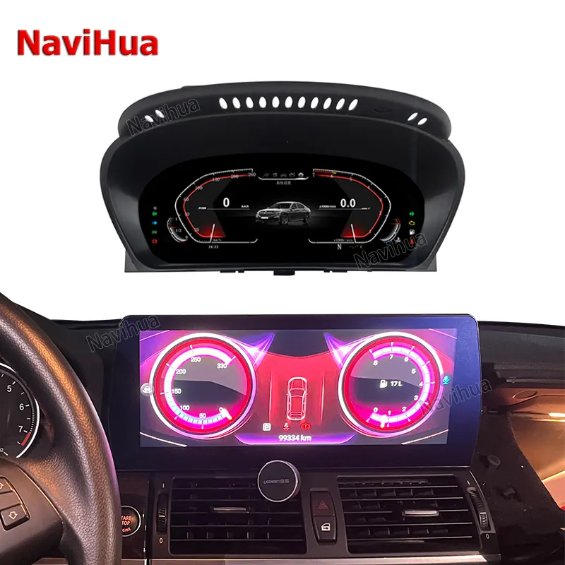 NaviHua Android11 lettore DVD per Auto 12.3 pollici navigazione GPS autoradio e strumento LCD Digital Cluster Auto Meter per BMW X5 E70