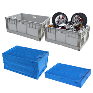 Caja de plástico resistente con tapa con bisagras, caja de plástico apilable y apilable, cajas móviles, contenedor de caja con tapa adjunta - Product Image 6