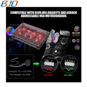 12*12V 4Pin Fan Hub RGB LED Strip Controller con almohadilla magnética para PC Computer Case - Product Image 6
