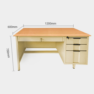 现代单座办公家具模块化钢木电脑桌家用铁木站立桌 - Product Image 5