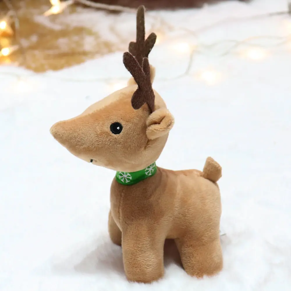 Plush Mini Santa Clause Plush Toy Customize Soft Xmas Stuffed Deer/Bear Plushies Toys for Baby Christmas Gifts