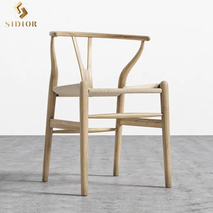 Odern legno Hans Wegner sedia in Rattan sedile in corda canna di vimini Wishbone legno massello di frassino di quercia Y sedia ristorante sedia da pranzo