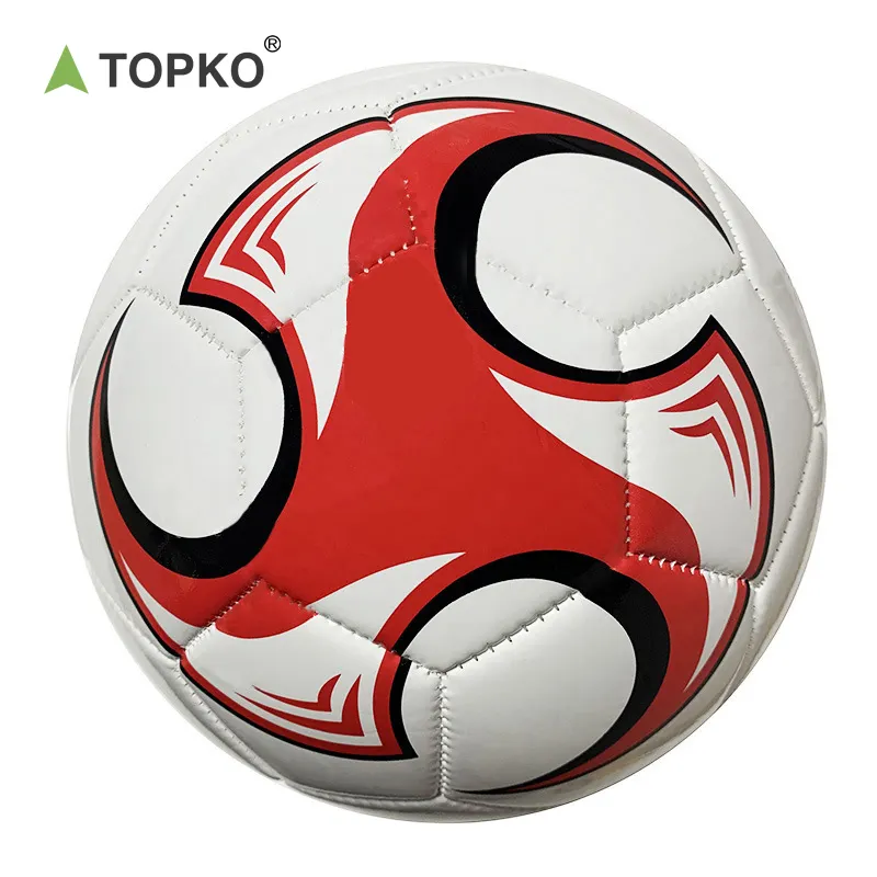 TOPKO-logotipo personalizado de PVC, balón de fútbol de cuero, compra en línea, promocional, balones de fútbol, tamaño 5, balones de fútbol