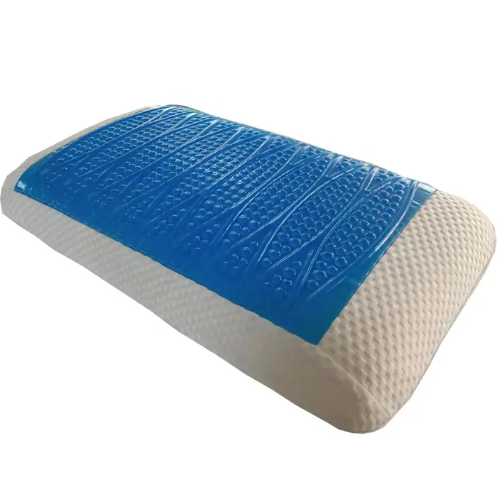 Coussin de gel de couchage frais oreiller en mousse visco à mémoire de forme dans une boîte de couleur bon marché avec matelas