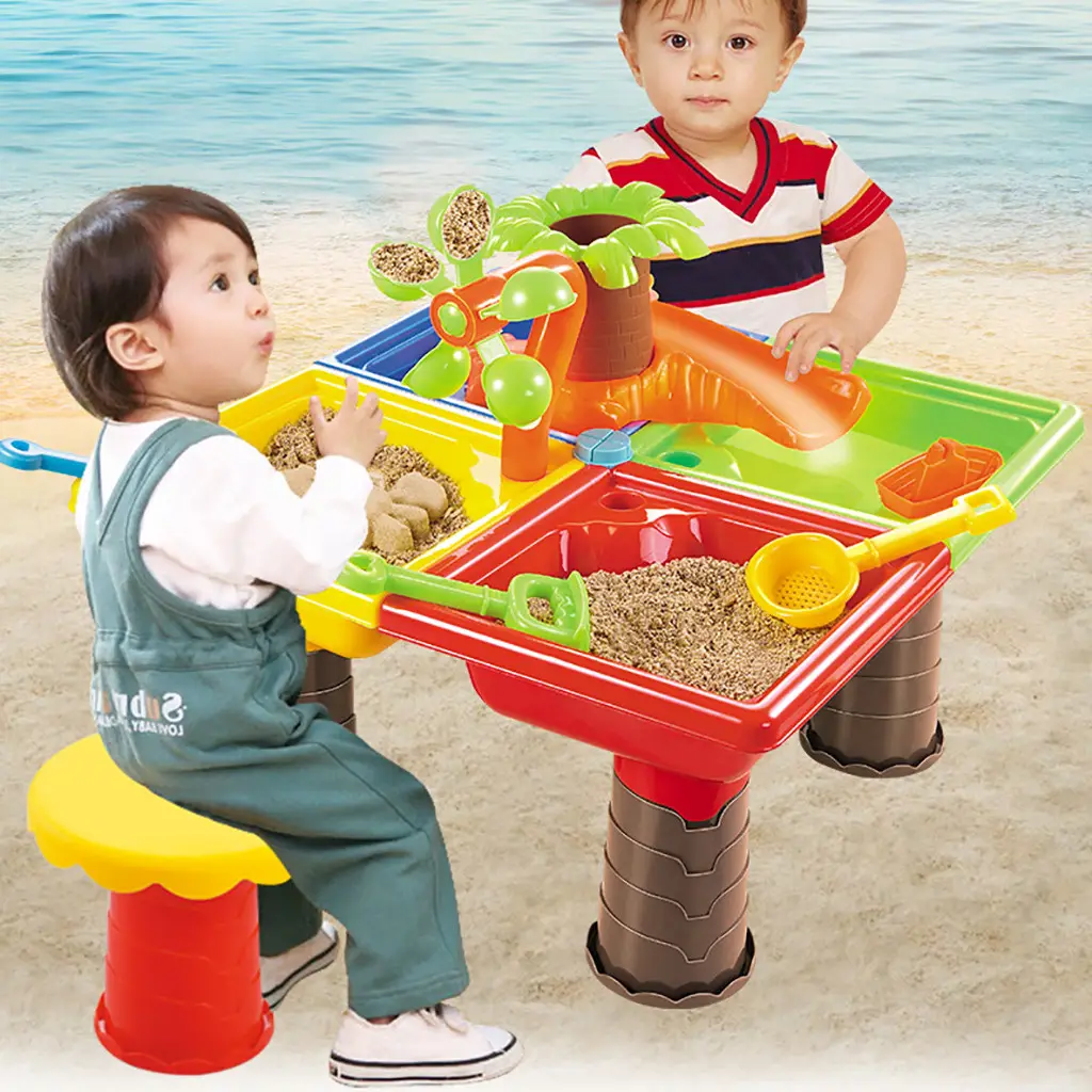 New Creative Baby Summer Sand And Water Table Box Baby Kids bambini Outdoor Beach Waterwheel Toys Family Play Set