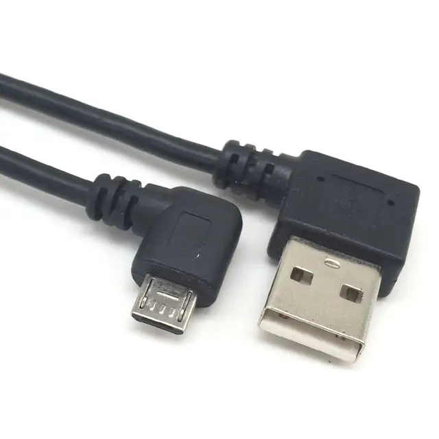 Micro Cable USB A macho de ángulo izquierdo-Derecho A recto, personalizado, 2,0