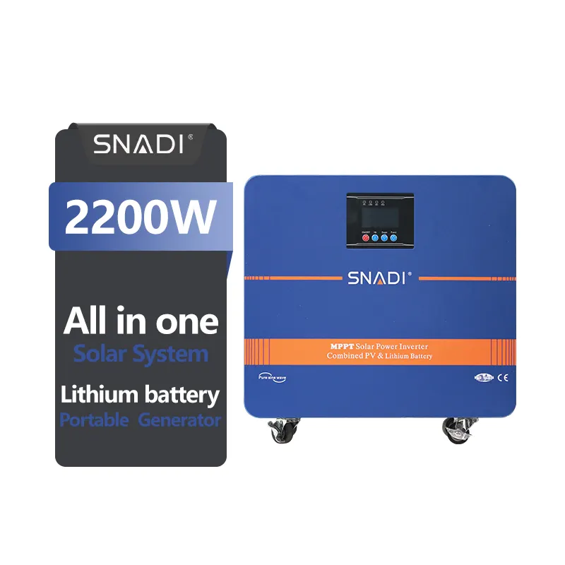 SNADI All in one solar system 2200W 2560Wh 5V 12V 110VAC 220VAC Output OEM ODM Portable Solar Generator for sa