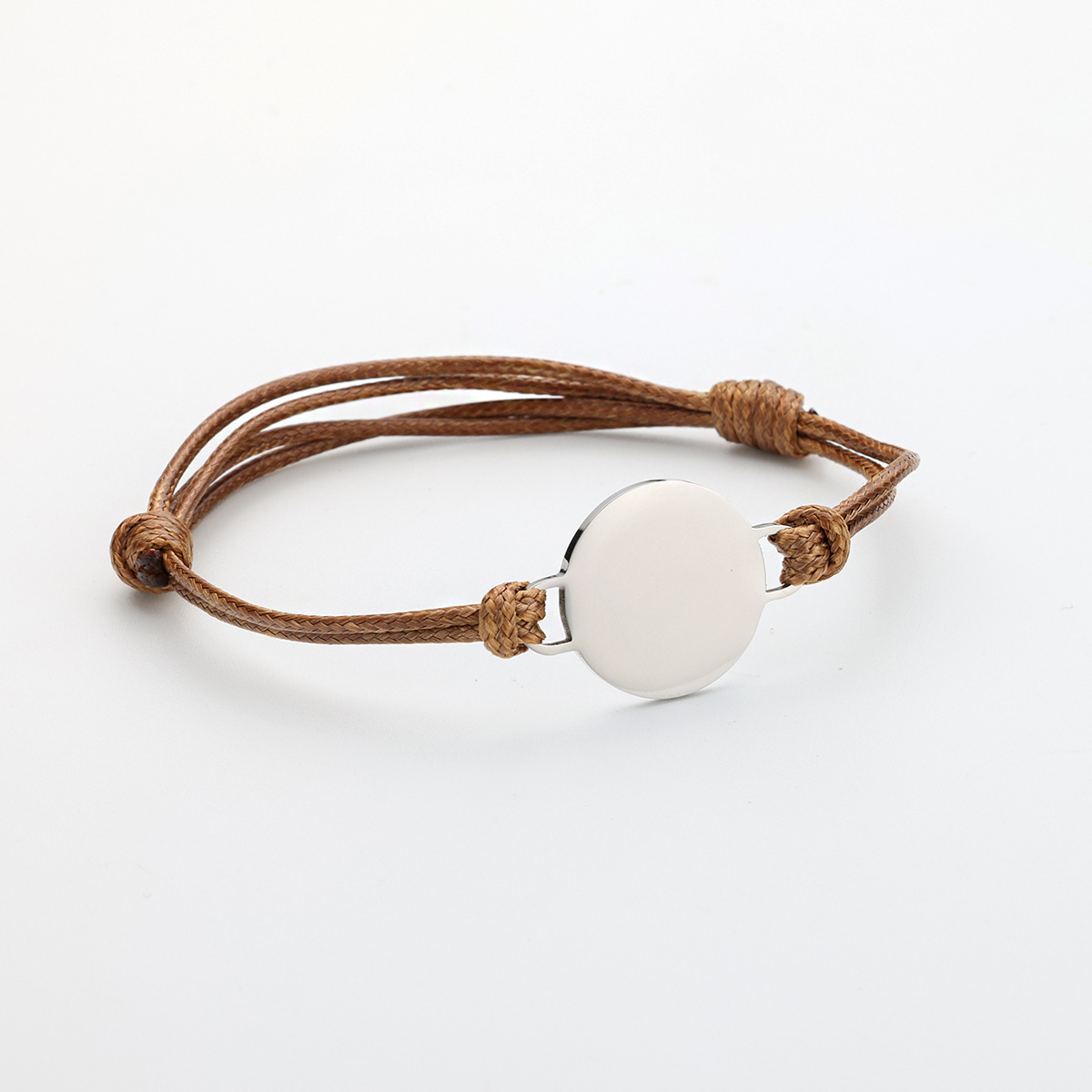 Brown Cord+Silver Charm