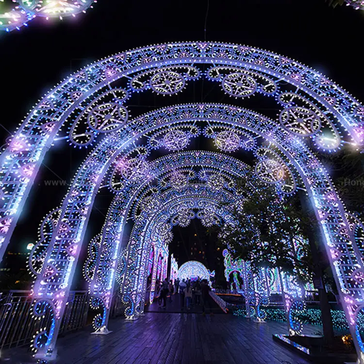 Venta caliente Publicidad al aire libre Entrada Arco Motivo Luces Decoración de Navidad Luz para eventos comerciales