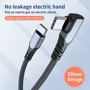 3ft 5A USB3.2 10Gbps 4K @ 60Hz Pd 100W USB C TO USB C CABLE 90 DEGREE Super Fast CHARGING Thunderbolt 3 USB Type C - Product Image 4