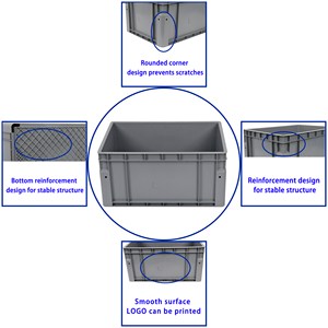 JOIN <strong>600</strong>*<strong>400</strong>*300mm Solid Stackable Plastic Turnover Storage System RS EU Crate <strong>Box</strong> for Efficient Retrieval Storage Boxes &amp; Bins - Product Image 3