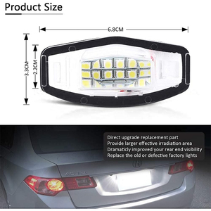 Acura MDX RL TL TSX ILX H.onda C.ivic Accord Odyssey LEDナンバープレートライトキット用、18-SMDキセノン白色LED - Product Image 4