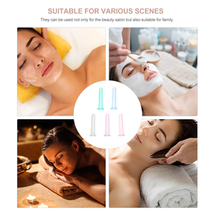 Tasses à ventouses pour les yeux Mini Silicone Thérapie des yeux Massage des yeux du visage sous vide Kit de ventouses de couleurs assorties Soins du visage Santé de la peau - Product Image 4