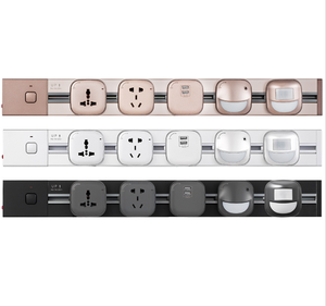 Hot Selling 3-Outlet Hidden Electrical Wall Mounted Socket Removable Track Socket Adapter with <strong>Embedded</strong> Power Track Rail <strong>System</strong> - Product Image 4