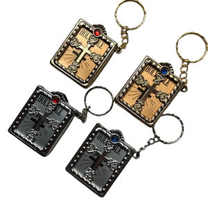 Yeni minyatür kutsal anahtarlık kolye Mini İncil anahtarlık İngilizce kutsal İncil hediye dini anahtarlık İsa çapraz anahtarlık - Product Image 1