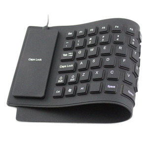 Teclado con cable de silicona, teclado suave y silencioso, 85 teclas, versión en varios idiomas, USB, plegable, resistente al agua - Product Image 1