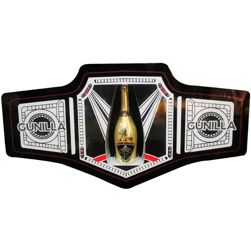 מועדון לילה WWE אלוף זהב חגורת שמפניה VIP שירות בקבוק מגיש glorifiers עבור ויסקי יין טקילה XO VSOP וודקה